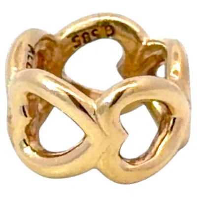 Pre-owned Pandora 14k Yellow Gold Heart Cutout Charm Bead