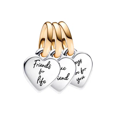 Pandora 762722c00 Two-tone Splittable Friendship Triple Dangle Charm In ...