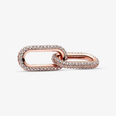 Pandora 789660c01 Me Pavé Double Link Charm - 14k Rose Gold-plated In ...