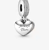 Pandora Always There Heart Dangle Charm In Silver In Metallic