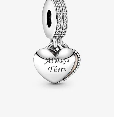 Pandora Always There Heart Dangle Charm In Silver In Metallic