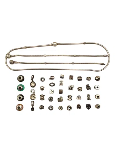Pre-owned Pandora Authentic  Lot Of 40 Sterling Silver Charms, Bracelets & Necklace #19891 In Multi