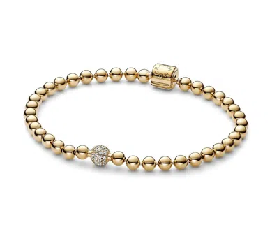 Pandora Beads & Pave Bracelet In Gold