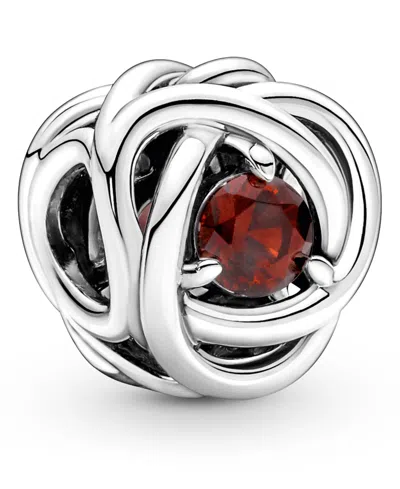 Pandora Birthstone Crystals Eternity Circle Charm In Silver