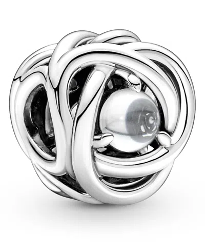 Pandora Birthstone Crystals Eternity Circle Charm In Clear,diamond - April