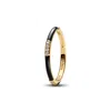 Pandora Black Enamel And Stones Statement Ring In Gold Plated