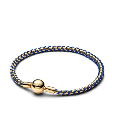 Pandora Blue Cord Box Chain Bracelet In Gray