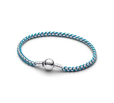 Pandora Blue Cord Snake Chain Bracelet In Multi