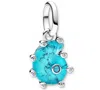 Pandora Blue Murano Glass Sea Snail Dangle Charms In Blue
