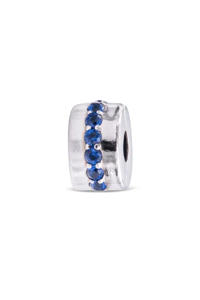 Pandora Blue Sparkle Clip Charm In Metallic