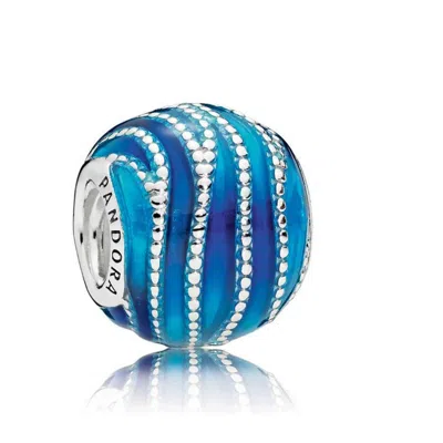 Pandora Blue Wave Charm In Sterling Silver
