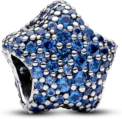 Pandora Bold Pave Star Charm In Blue