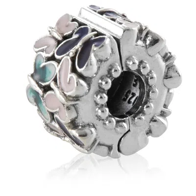 Pandora Butterflies Clip Charm In Sterling Silver In Gray