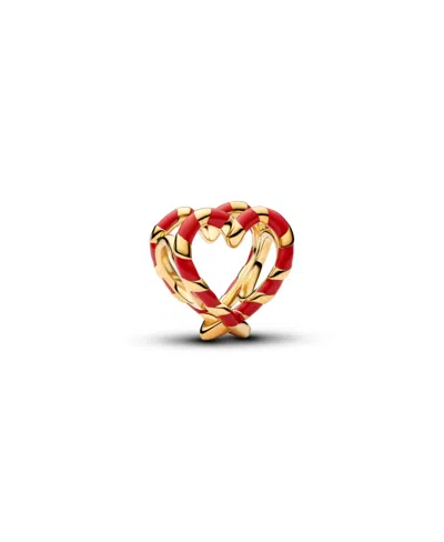 Pandora Candy Cane Openwork Heart Charm In Red