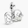 Pandora Cats And Heart Sterling Silver Dangle In Metallic