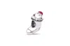 Pandora Christmas Stocking Charm - Red Enamel & Clear Cz - In Silver