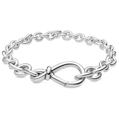 Pandora Chunky Infinity Knot Chain Bracelet In Metallic