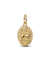 Pandora Clear Cubic Zirconia Gold Tone Lion Medallion Charms In Gold