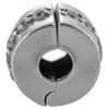 Pandora Clear Sparkling Row Clip Charm In Sterling Silver In Neutral