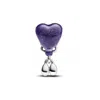 Pandora Color-changing Gender Reveal Girl Charm Sterling Silver In Purple