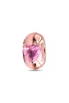 Pandora Colours Pink Heart Solitaire Clip - In Gold