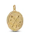Pandora Crossing Arrows Oversized Medallion Charms In Gold