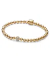 Pandora Cubic Zirconia 14k Gold-plated Beads Pave Bracelet In Gold