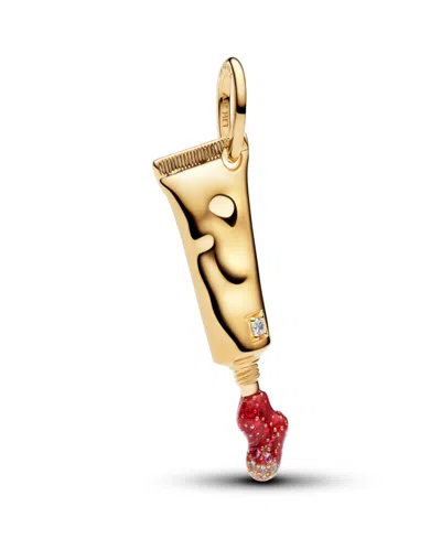 Pandora Cubic Zirconia 14k Gold-plated The Tube Of Beauty Charm Dangle