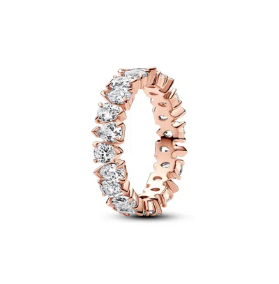 Pandora Cubic Zirconia Alternating Band Ring In Clear