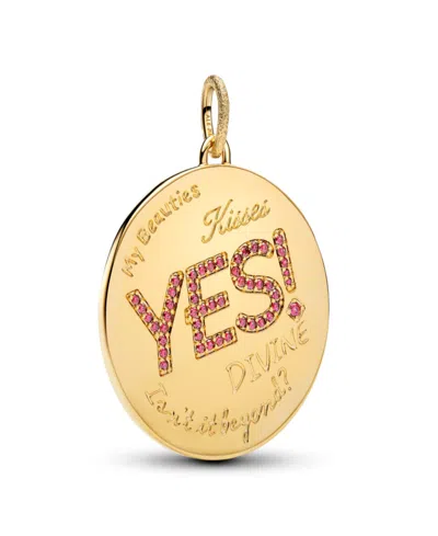 Pandora Cubic Zirconia And Man-made Crystals Beauty Mantra Charm In Gold