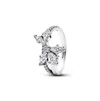 Pandora Cubic Zirconia Asymmetrical Herbarium Cluster Ring In Clear