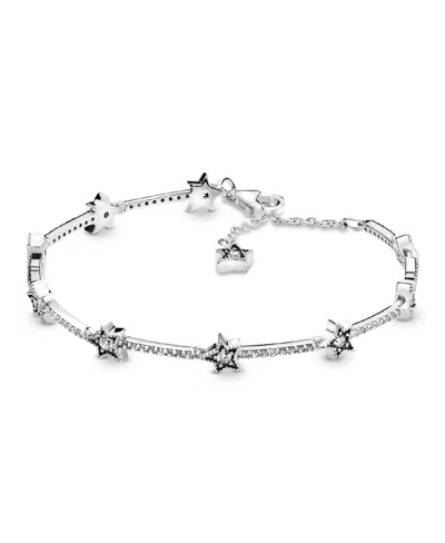 Pandora Cubic Zirconia Celestial Stars Bracelet In Silver