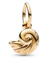 Pandora Cubic Zirconia Disney The Little Mermaid Enchanted Shell Dangle Charm In Gold