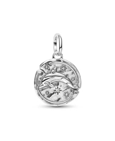 Pandora Cubic Zirconia Dolphin Charm In Silver