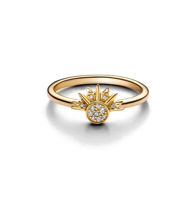 Pandora Cubic Zirconia Moments Celestial Sparkling Sun Ring In Gold