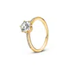 Pandora Cubic Zirconia Moments Clear Sparkling Crown Solitaire Ring In Gold