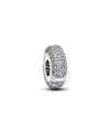 Pandora Cubic Zirconia Pave Clip Charms In Silver