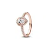 Pandora Cubic Zirconia Pear Halo Ring In Clear