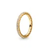 Pandora Cubic Zirconia Signature Sparkle And Hearts Ring In Gold
