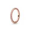 Pandora Cubic Zirconia Signature Sparkle Hearts Ring In Rose Gold