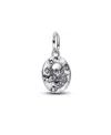 Pandora Cubic Zirconia Skull Medallion Charms In Silver