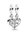 Pandora Cubic Zirconia Splitable Mother Daughter Dangle Charm In Metallic