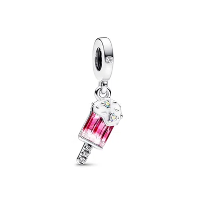 Pandora Cubic Zirconia Sprinkled Popsicle Dangle Charm In Sterling Silver