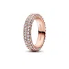 Pandora Cubic Zirconia Timeless Pave Double-row Ring In Rose Gold