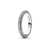 Pandora Cubic Zirconia Timeless Pave Single-row Ring In Silver