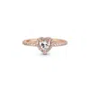 Pandora Cubic Zirconia Timeless Sparkling Elevated Heart Ring In Rose Gold,white
