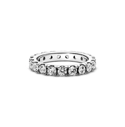 Pandora Cubic Zirconia Timeless Sparkling Row Eternity Ring In Silver
