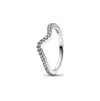 Pandora Cubic Zirconia Timeless Sparkling Wave Ring In Silver