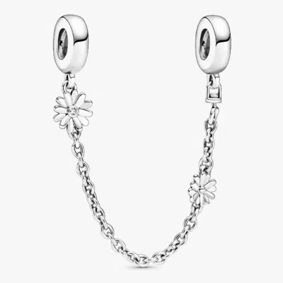Pandora Daisy Sterling Silver Safety Chain In Burgundy