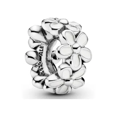 Pandora Darling Daisies Spacer - White Enamel - In Metallic